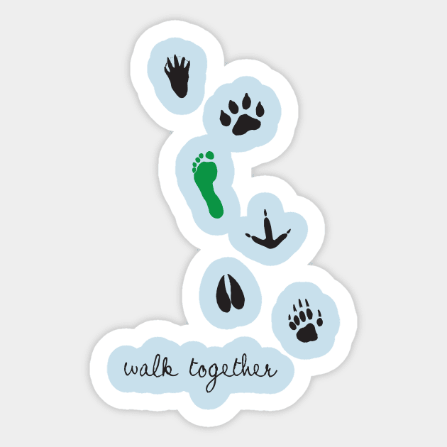 Walk together Sticker by swirlydesign